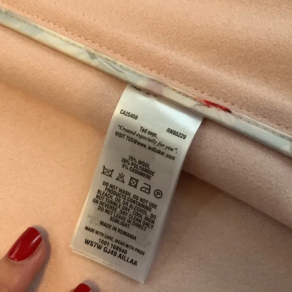 TED BAKER London Designer cashmere wool CAPE PINK rose gold sold out! Rare M - Picture 12 of 14